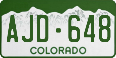 CO license plate AJD648