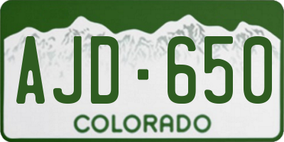 CO license plate AJD650