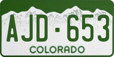 CO license plate AJD653