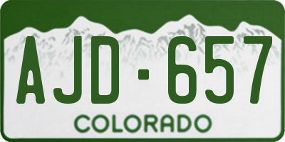 CO license plate AJD657