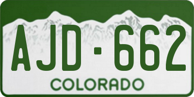 CO license plate AJD662