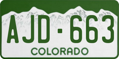 CO license plate AJD663