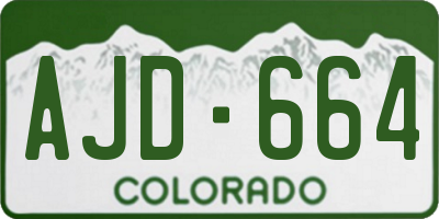 CO license plate AJD664