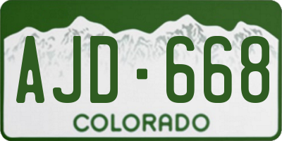 CO license plate AJD668