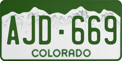 CO license plate AJD669