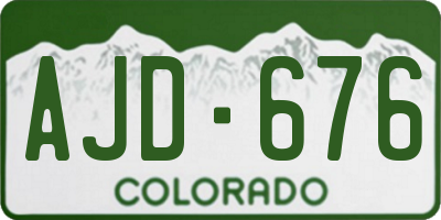 CO license plate AJD676