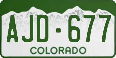 CO license plate AJD677