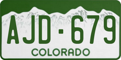CO license plate AJD679