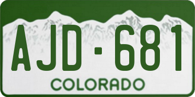 CO license plate AJD681