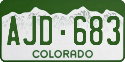 CO license plate AJD683