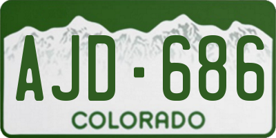 CO license plate AJD686