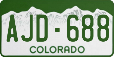 CO license plate AJD688