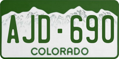 CO license plate AJD690