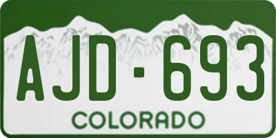 CO license plate AJD693