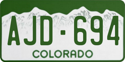 CO license plate AJD694