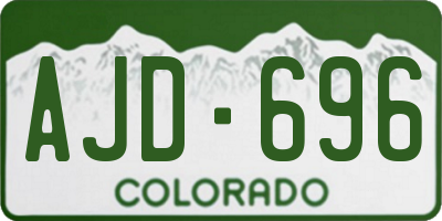CO license plate AJD696
