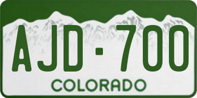 CO license plate AJD700