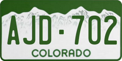CO license plate AJD702
