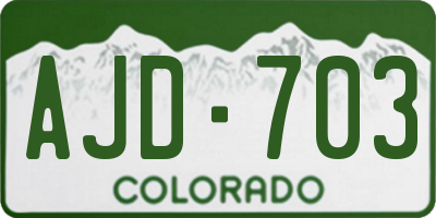 CO license plate AJD703