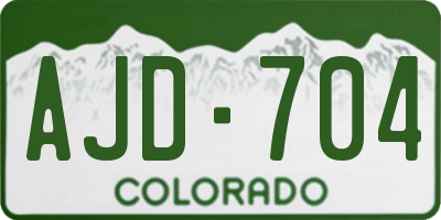 CO license plate AJD704