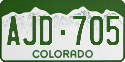CO license plate AJD705