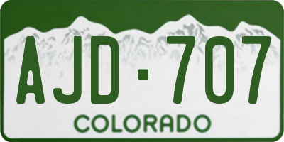 CO license plate AJD707