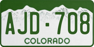 CO license plate AJD708