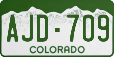CO license plate AJD709