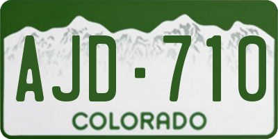 CO license plate AJD710