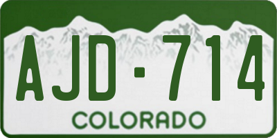 CO license plate AJD714