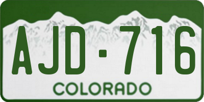 CO license plate AJD716