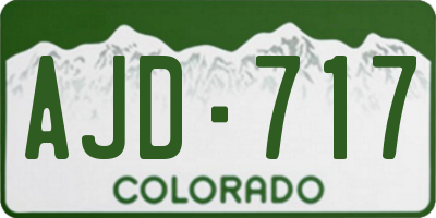 CO license plate AJD717