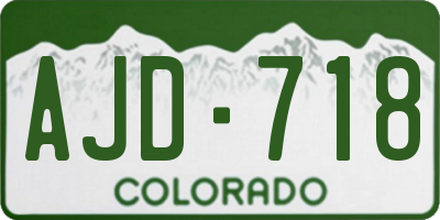 CO license plate AJD718