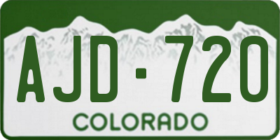 CO license plate AJD720