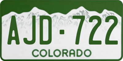CO license plate AJD722