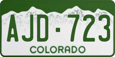CO license plate AJD723