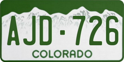 CO license plate AJD726
