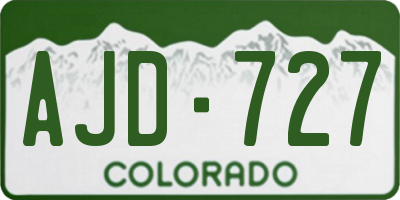 CO license plate AJD727