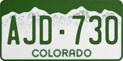 CO license plate AJD730