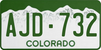 CO license plate AJD732