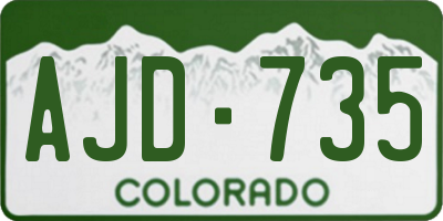 CO license plate AJD735