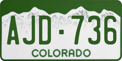 CO license plate AJD736