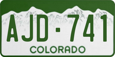 CO license plate AJD741