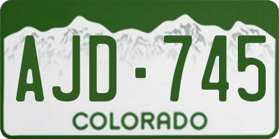 CO license plate AJD745