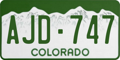 CO license plate AJD747