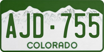 CO license plate AJD755