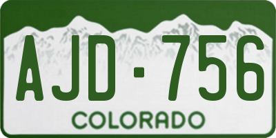 CO license plate AJD756
