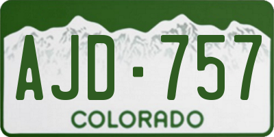 CO license plate AJD757
