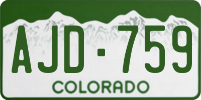 CO license plate AJD759