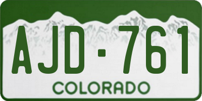 CO license plate AJD761